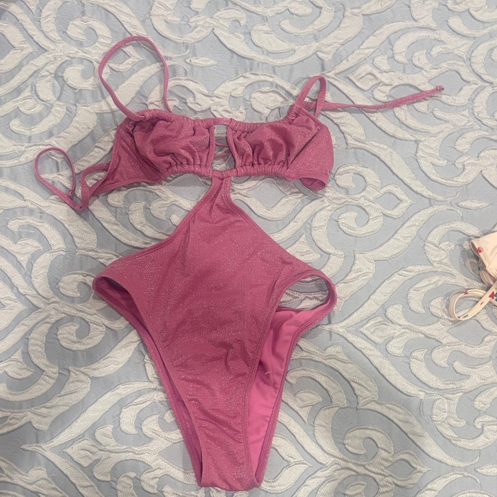 Girls' Sparkle Pink One-Piece Swimsuit